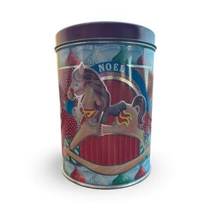 Vintage Hershey's Holiday Classics Series Canister #1, "Noel, Rocking Horse" 90s